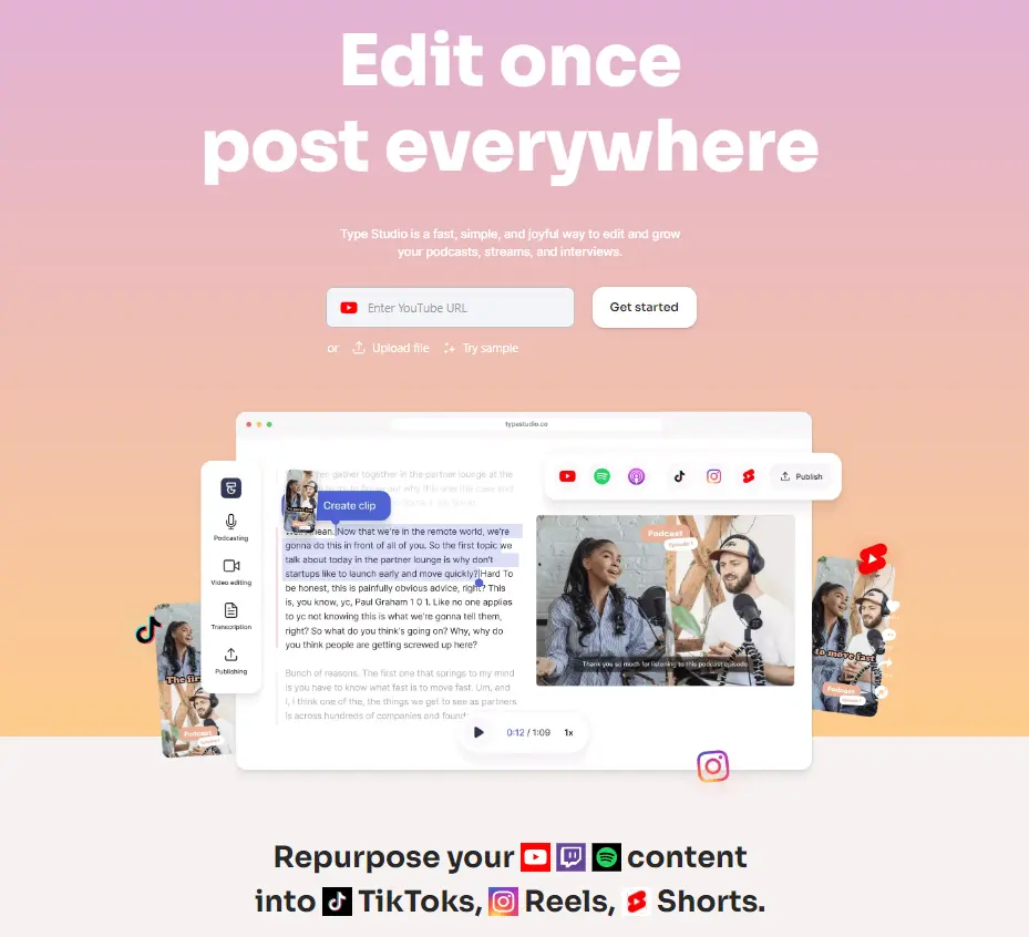 AI Video content editing and repurposing