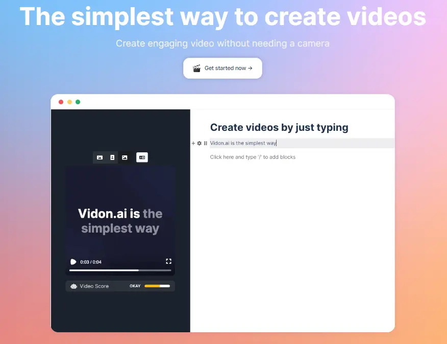 Vidon.ai lets you create videos from your blog posts.