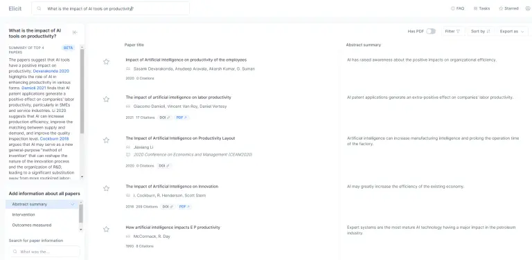 Elicit - AI for your research needs
