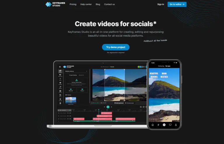 Create videos for social media with AI -Keyframes Studio