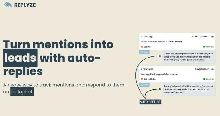 Replyze AI social mentions replies