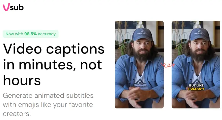 Vsub video captions AI